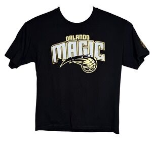 Express Mens Orlando Magic NBA Basketball Graphic T-Shirt Black Gold Size M